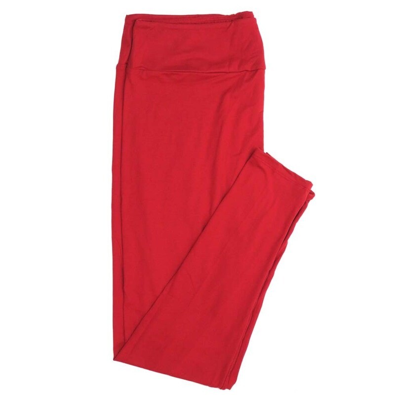 LuLaRoe TCTWO TC2 Solid Red Buttery Soft Womens Leggings fits Adults sizes 18-26  TCTWO-SOLID-RED-008551-20