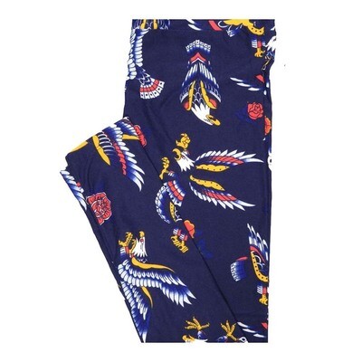 LuLaRoe One Size OS Americana USA American Bald Eagle Leggings fits Women 2-10