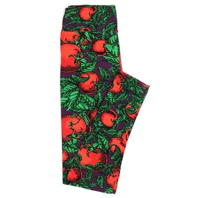LuLaRoe One Size OS Red Ripe Tomatoes on Vine Buttery Soft Womens Leggings fit Adult sizes 2-10  OS-4357-AA-13