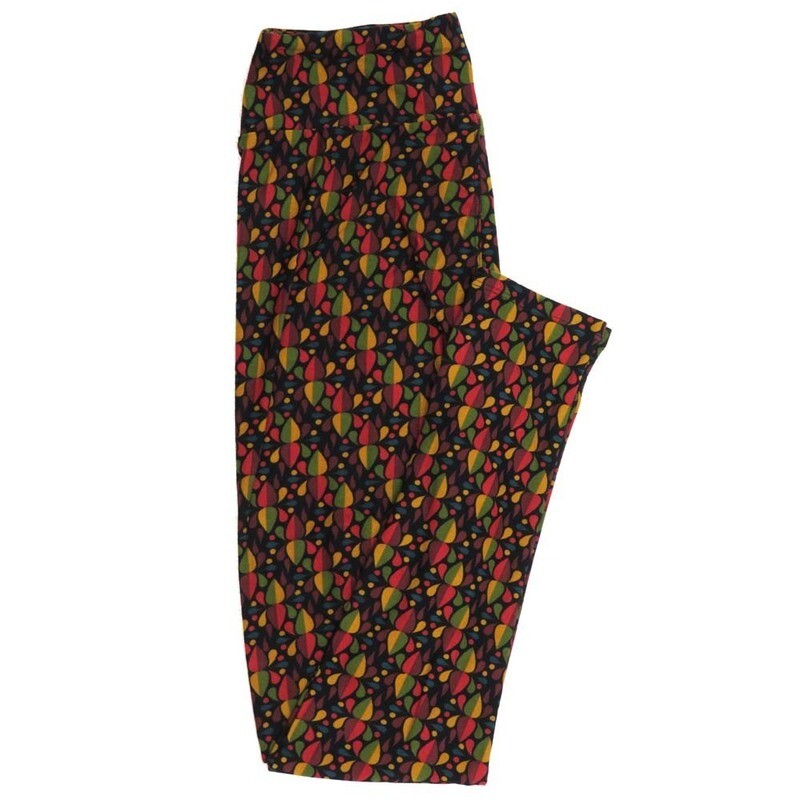 LuLaRoe One Size OS Mandala Teardrop Black Orange Red Buttery Soft Womens Leggings fit Adult sizes 2-10  OS-4358-BC