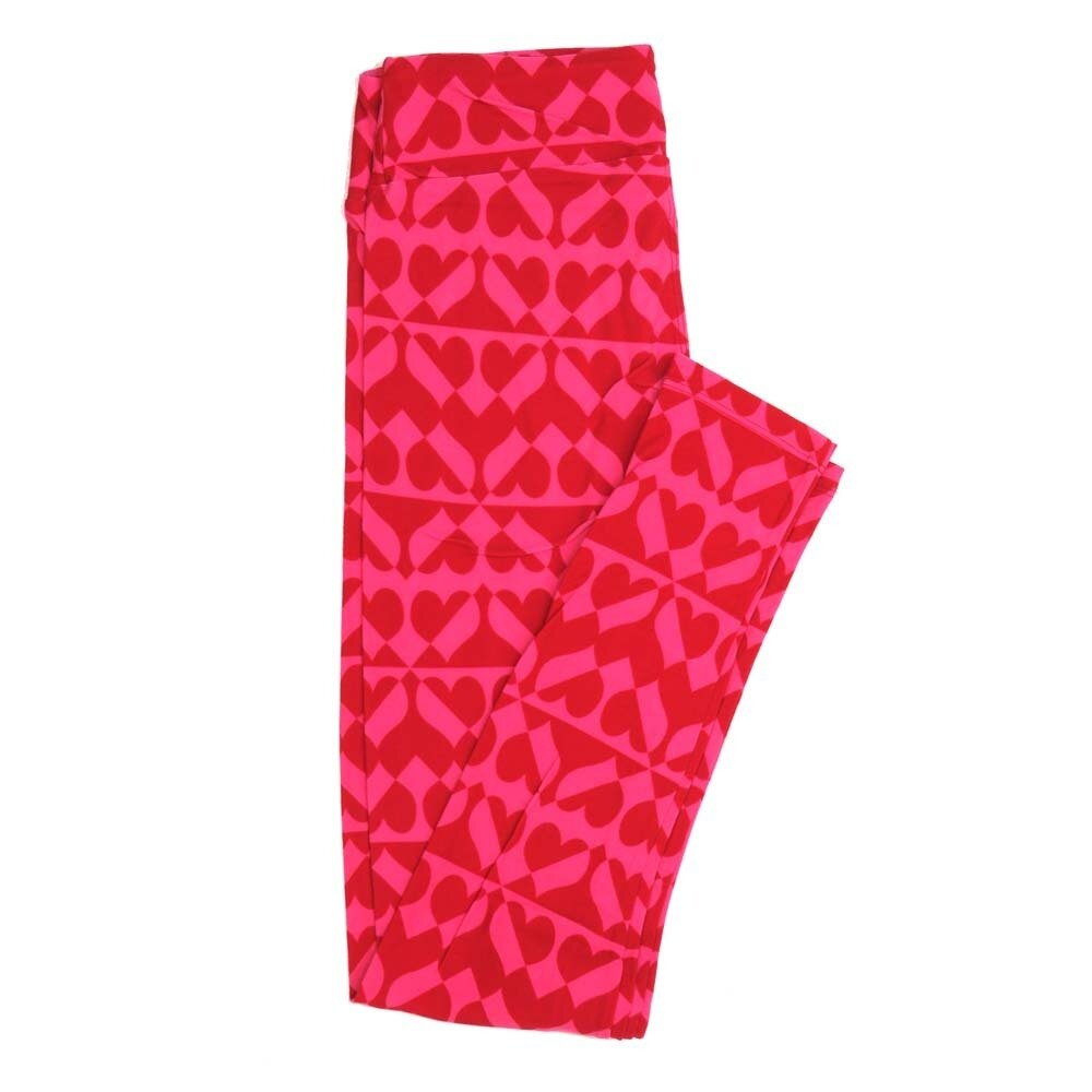 LuLaRoe One Size OS Two Tone Hearts Stripes Valentines Love Hearts Buttery Soft Womens Leggings fit Adult sizes 2-10 OS-4353-AX