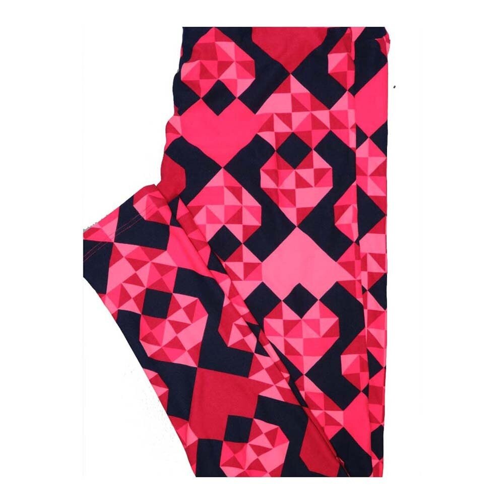 LuLaRoe One Size OS Valentines Geometric Hearts Leggings fits Women 2-10