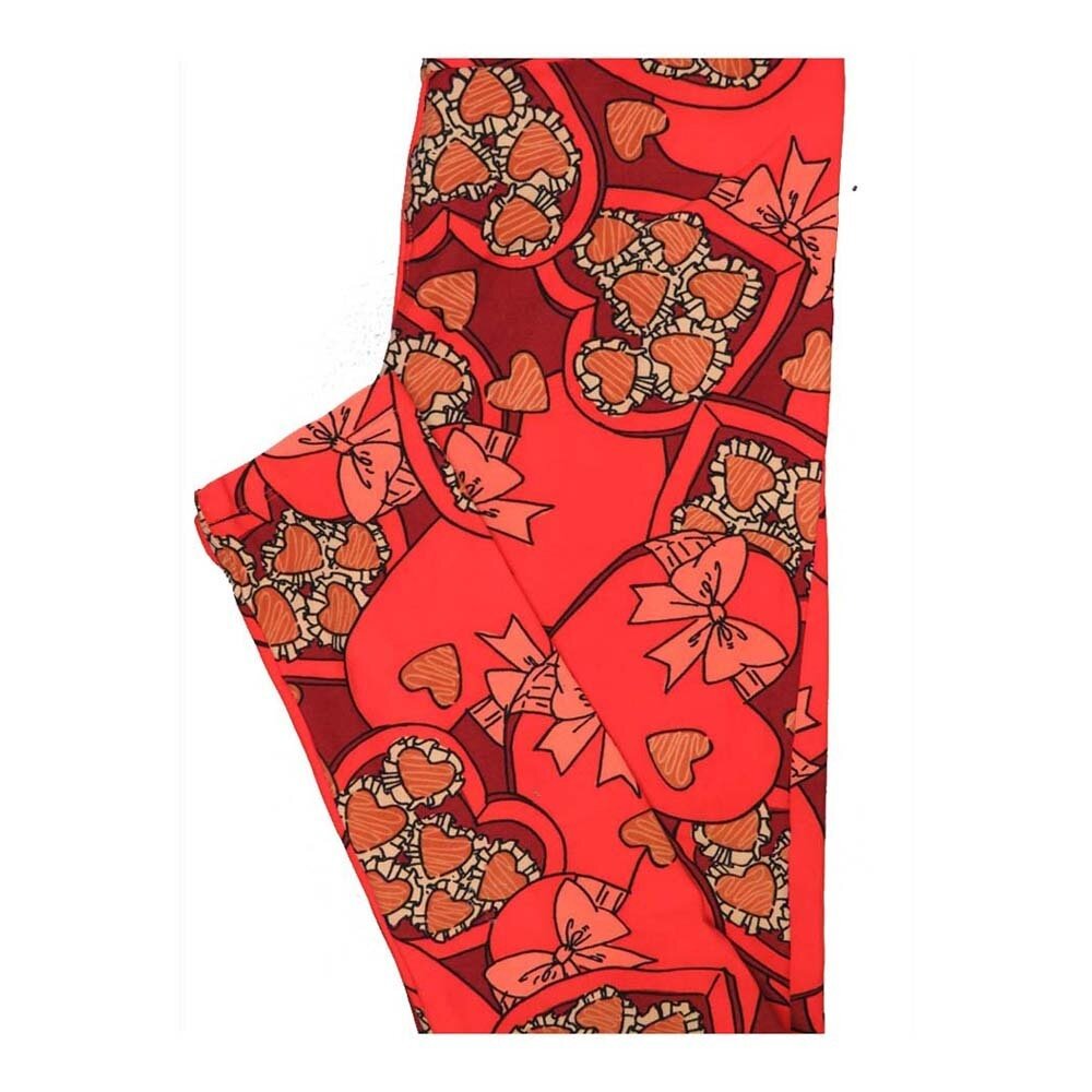 LuLaRoe One Size OS Valentines Hearts Box of Candy Leggings fits Women 2-10