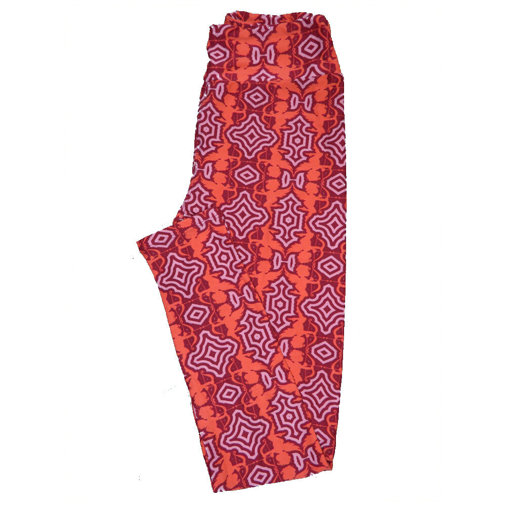 LuLaRoe One Size OS Valentines Red Pink Cupids Arrows Geometric Hearts Leggings fits Adult sizes 2-10