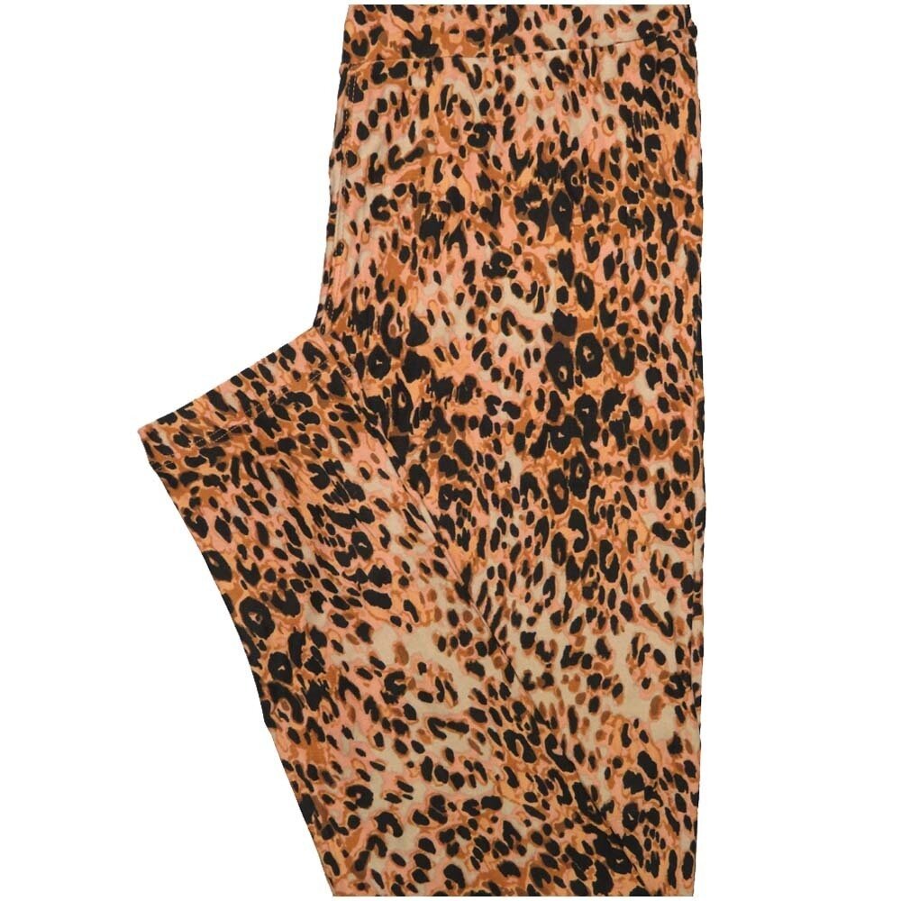 LuLaRoe One Size OS Cheetah Print Beige Brown Black Buttery Soft Leggings - OS fits Adults 2-10