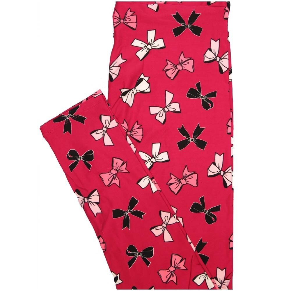 LuLaRoe One Size OS Bow Ties Bows Red White Black Pink Leggings (OS fits Adults 2-10)