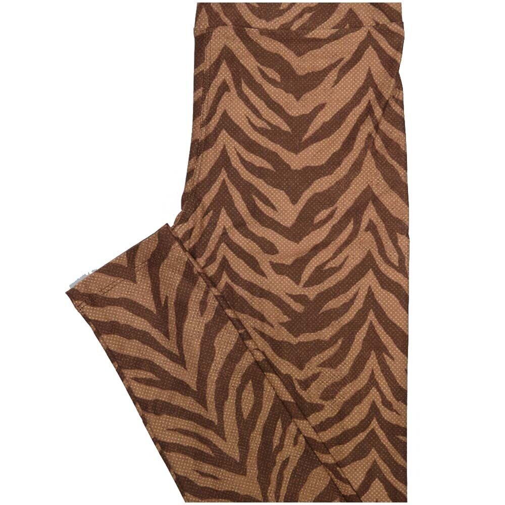 LuLaRoe One Size OS Polka Dot Zebra Print Brown Light Brown Leggings (OS fits Adults 2-10)