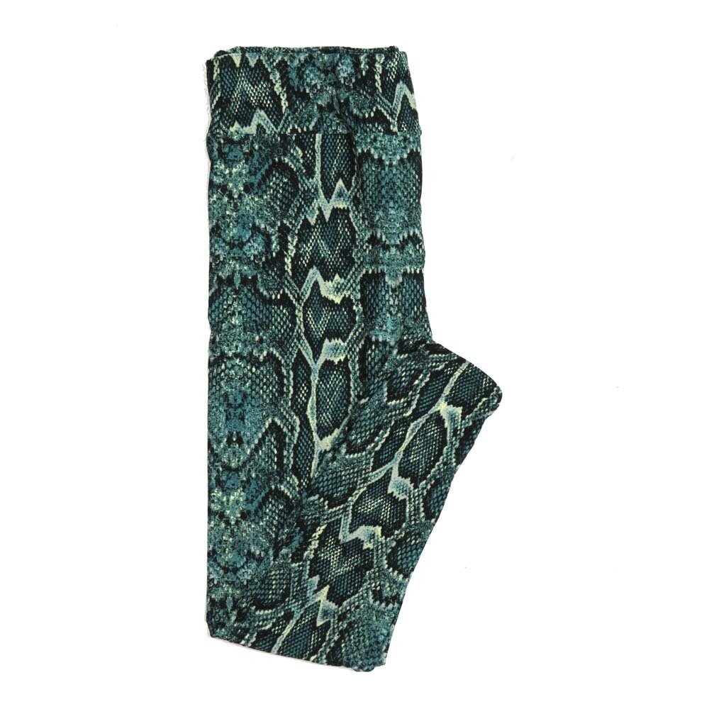 LuLaRoe One Size OS Light and Dark Green Black Snakeskin Buttery Soft Womens Leggings fit Adult sizes 2-10  OS-4324-4