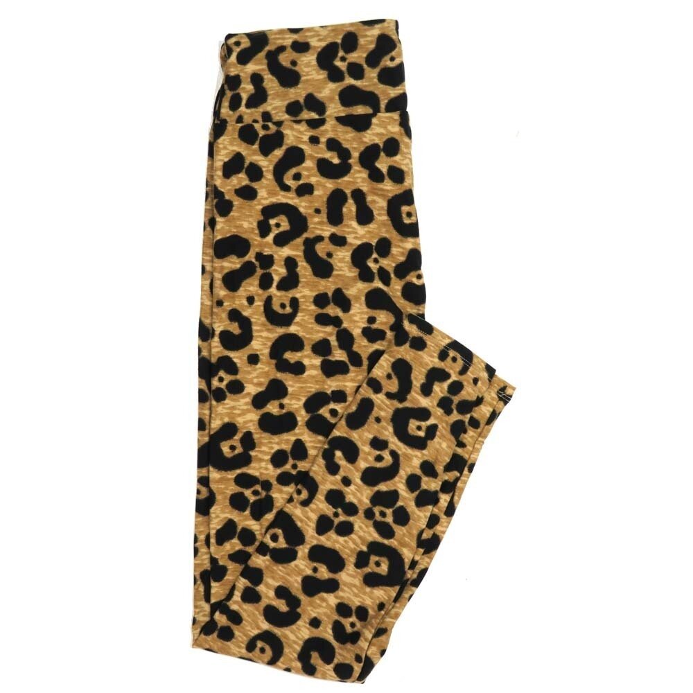 LuLaRoe One Size OS Brown Black Jaguar Animal Print Buttery Soft Womens Leggings fit Adult sizes 2-10  OS-4337-6
