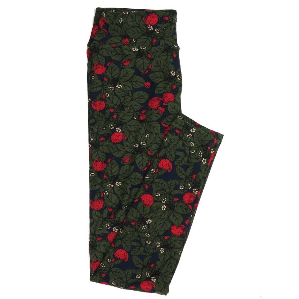 LuLaRoe One Size OS Flowering Strawberries Buttery Soft Womens Leggings fit Adult sizes 2-10 OS-4357-AK