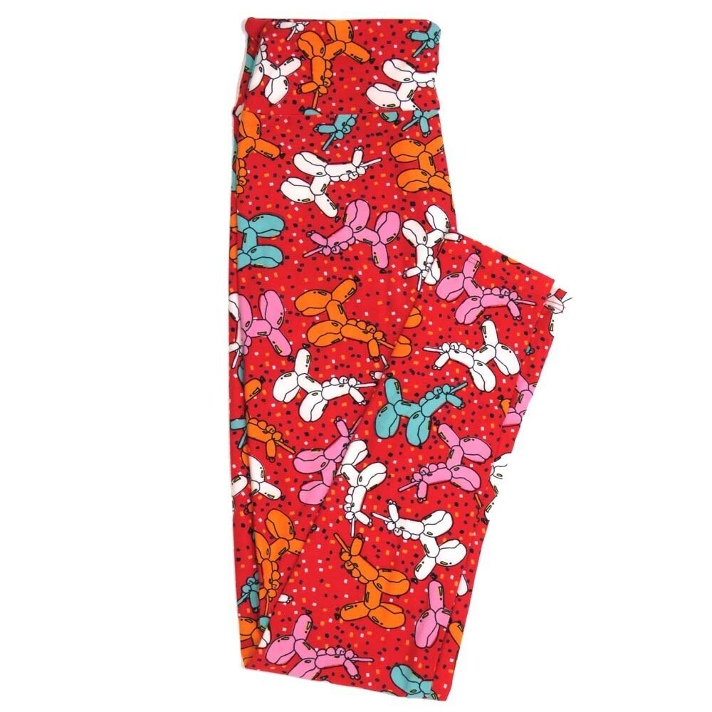 LuLaRoe One Size OS Animals Dogs Balloon Puppies Dogs Polka Dot Buttery Soft Womens Leggings fit Adult sizes 2-10  OS-4358-AJ