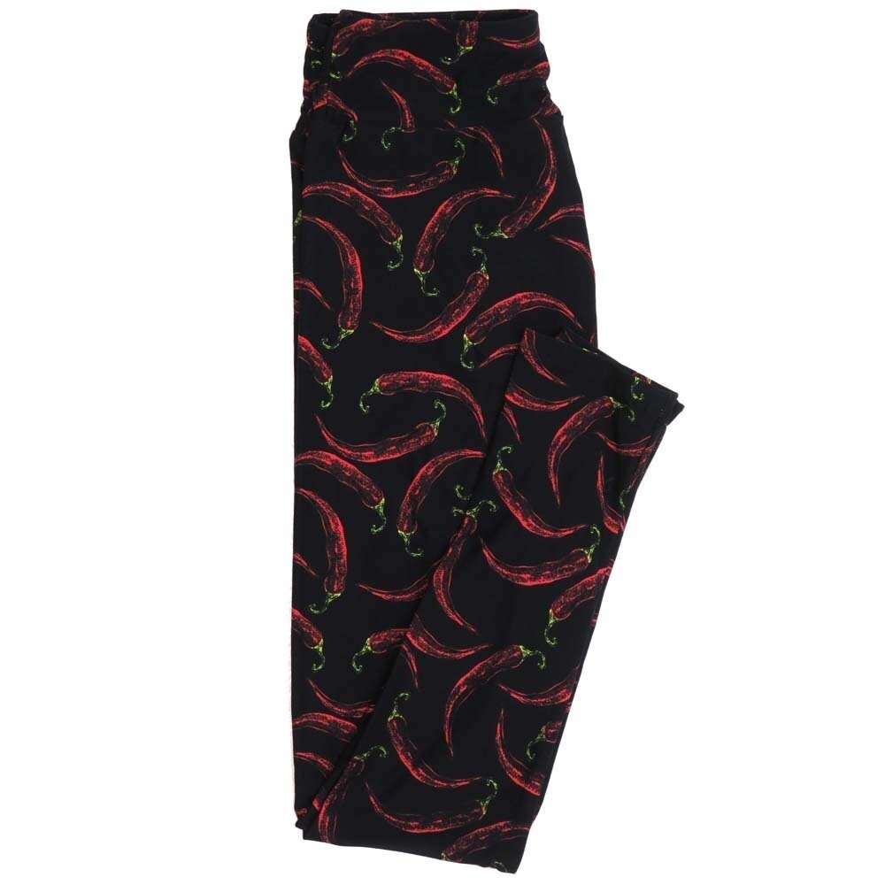 LuLaRoe One Size OS Cayenne Peppers Spicy Buttery Soft Womens Leggings fit Adult sizes 2-10 OS-4358-AK