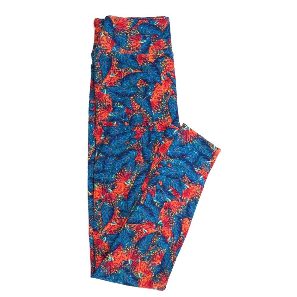 LuLaRoe One Size OS Palm Fronds Leaves Floral Buttery Soft Womens Leggings fit Adult sizes 2-10  OS-4360-AA