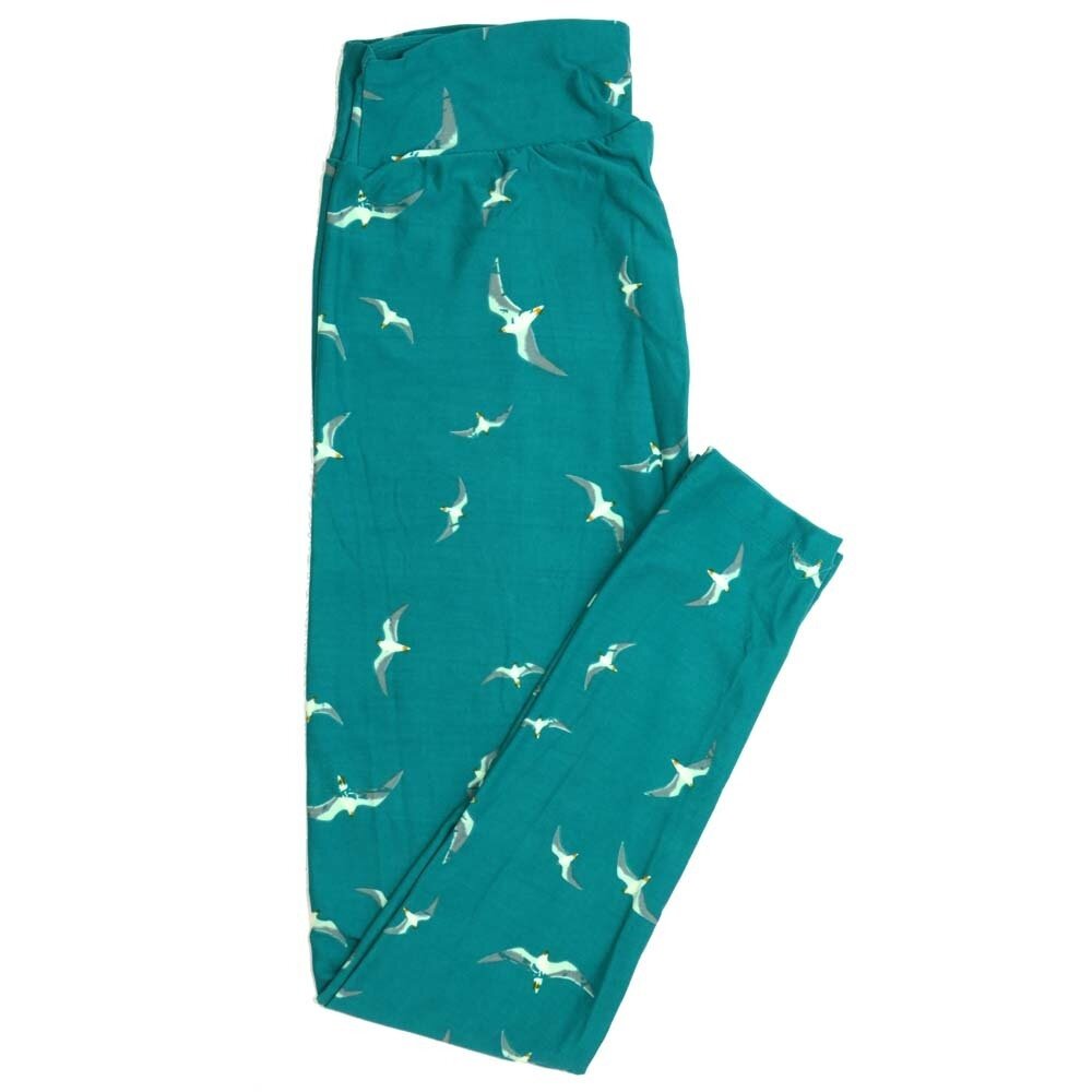 LuLaRoe One Size OS Seagulls Buttery Soft Womens Leggings fit Adult sizes 2-10 OS-4360-AL