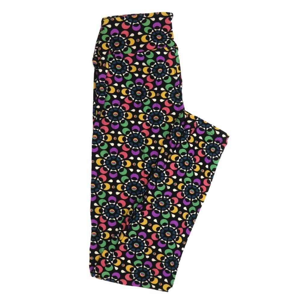 LuLaRoe One Size OS Rainbow Peacock Floral Mandalas Buttery Soft Womens Leggings fit Adult sizes 2-10 OS-4360-AQ