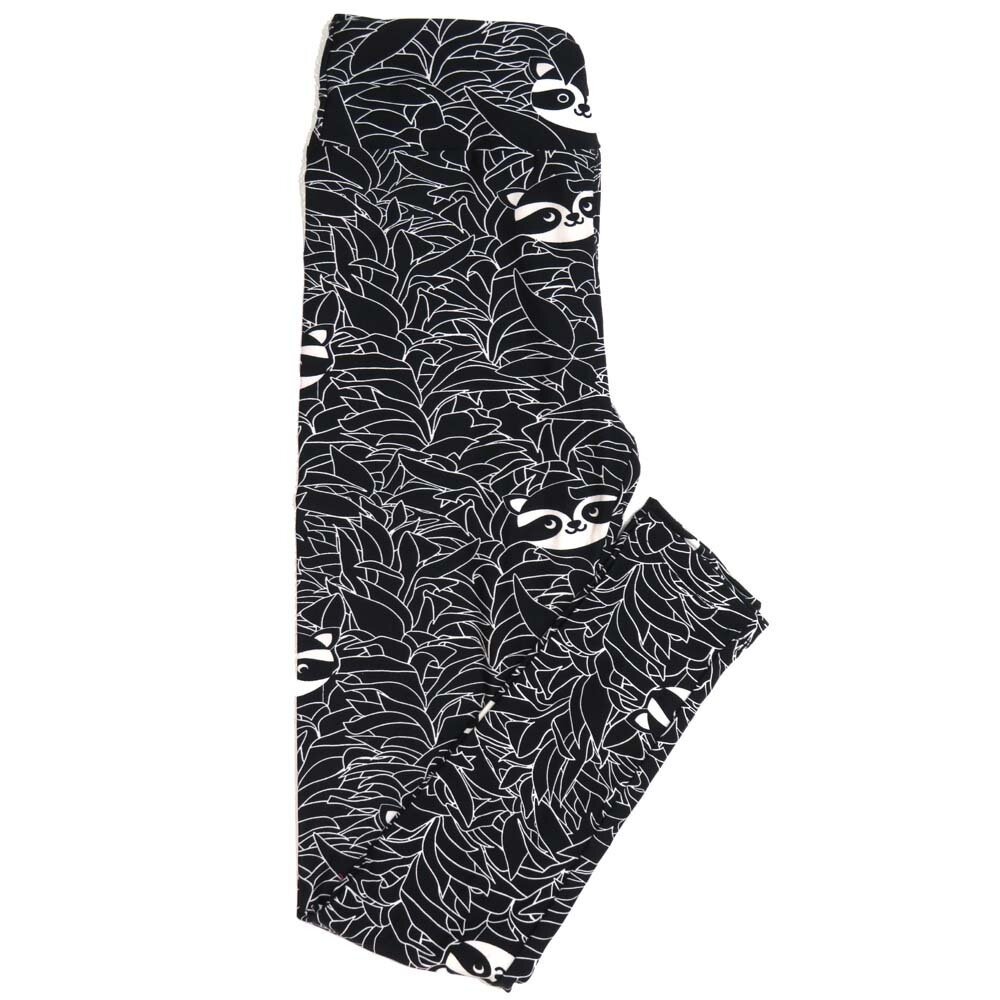 LuLaRoe One Size OS Racoons Black White Buttery Soft Womens Leggings fit Adult sizes 2-10  OS-4360-BH