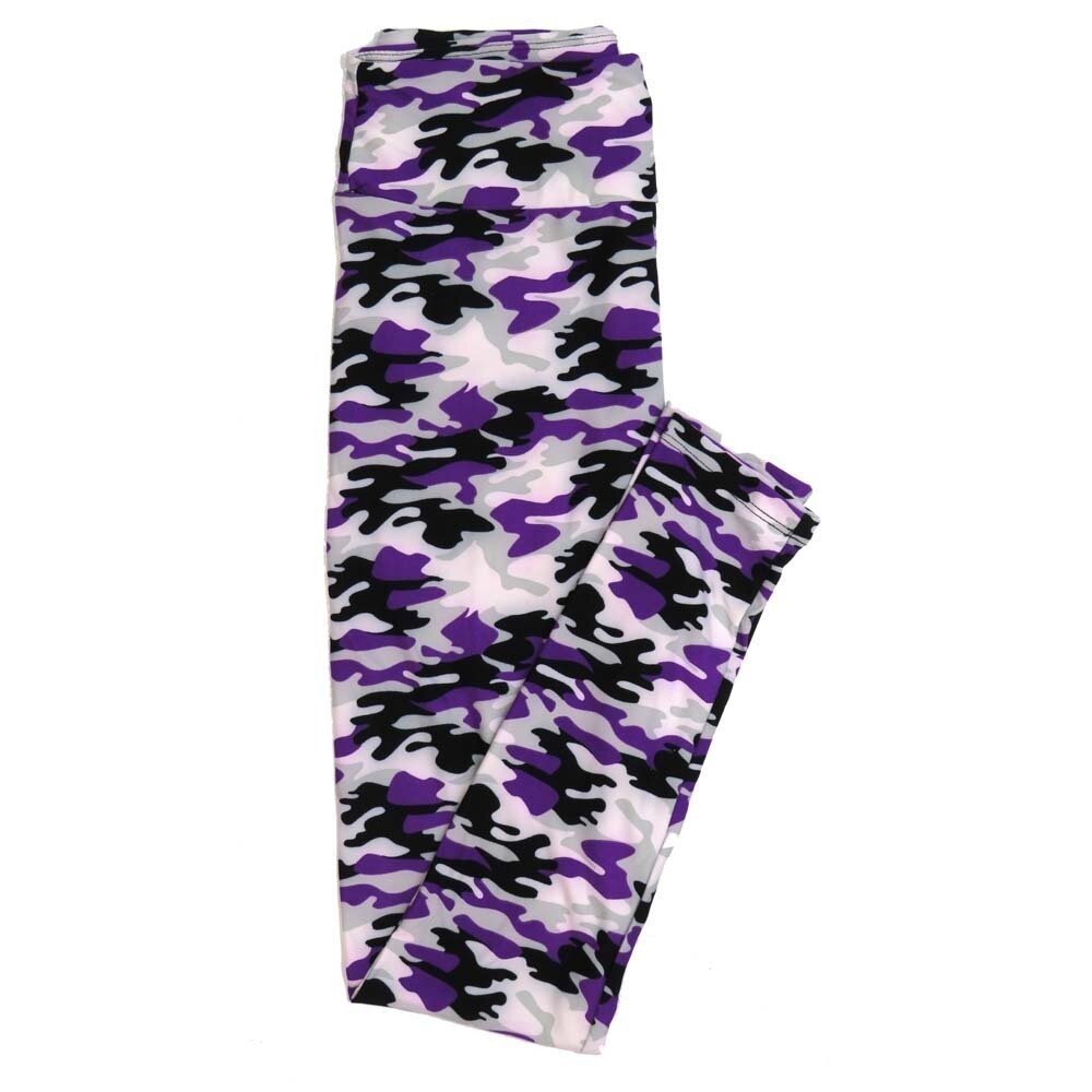 LuLaRoe One Size OS Blue White Gray Black Camouflage Buttery Soft Womens Leggings fit Adult sizes 2-10  OS-4361-AG-2