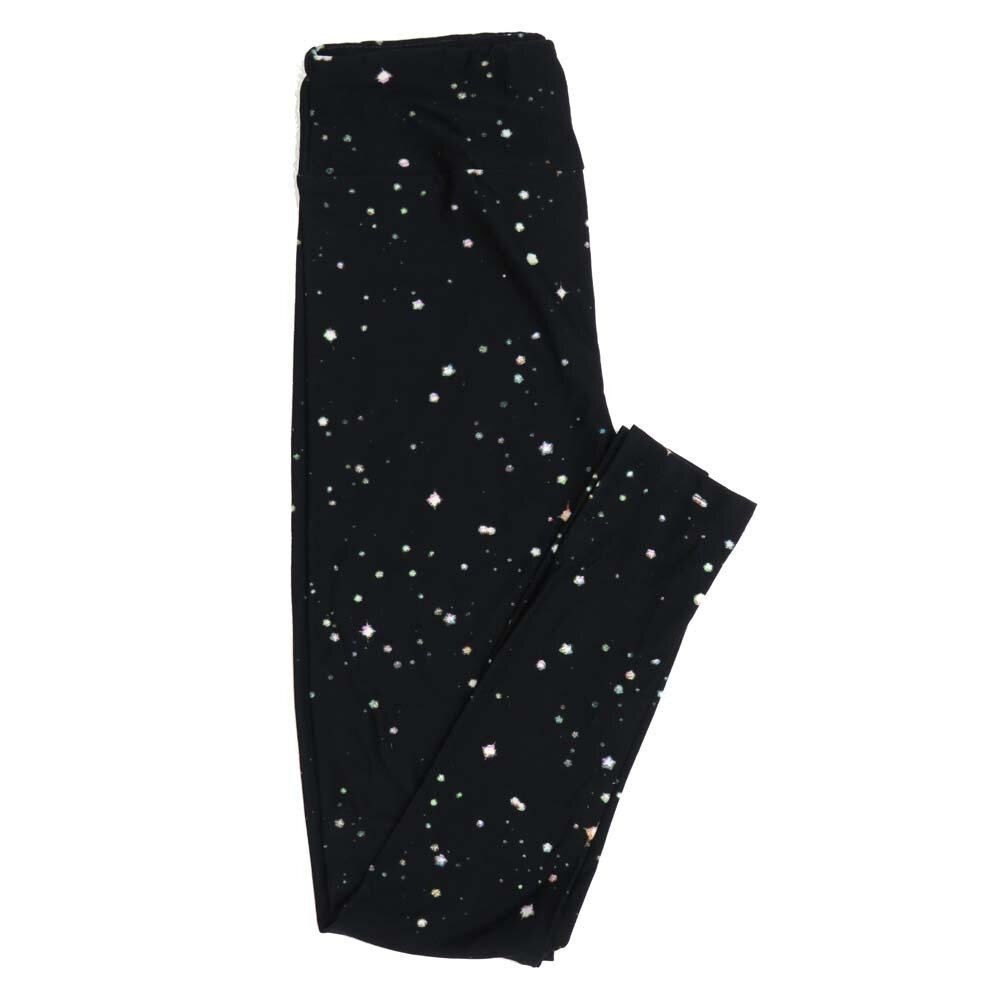 LuLaRoe One Size OS Galaxies Stars Universe Black White Buttery Soft Womens Leggings fit Adult sizes 2-10  OS-4361-AK-2