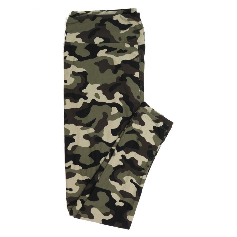 LuLaRoe One Size OS Army Camoflage Brown Green Tan Buttery Soft Womens Leggings fit Adult sizes 2-10  OS-4376-A-25