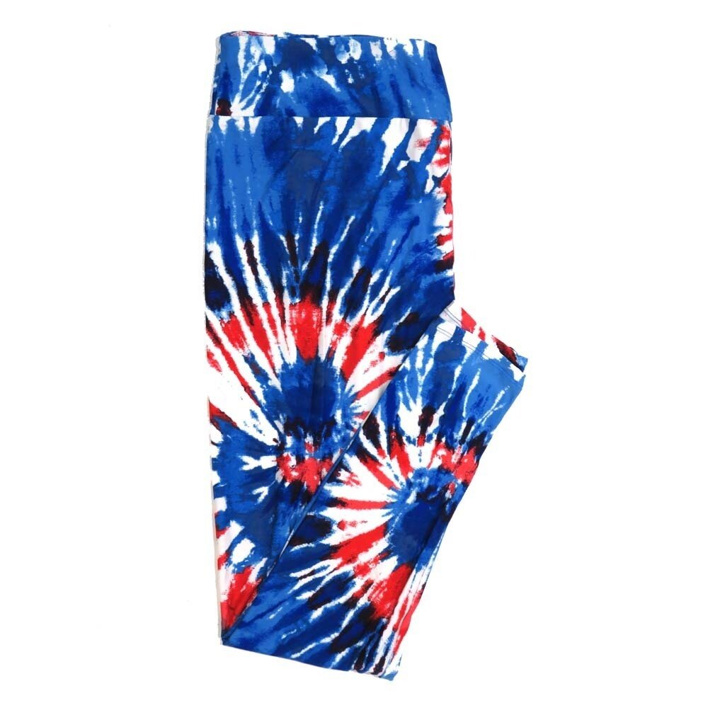 LuLaRoe One Size OS Americana USA Tye Dye Red White Blue Americana Buttery Soft Womens Leggings fit Adult sizes 2-10  OS-4377-E-26