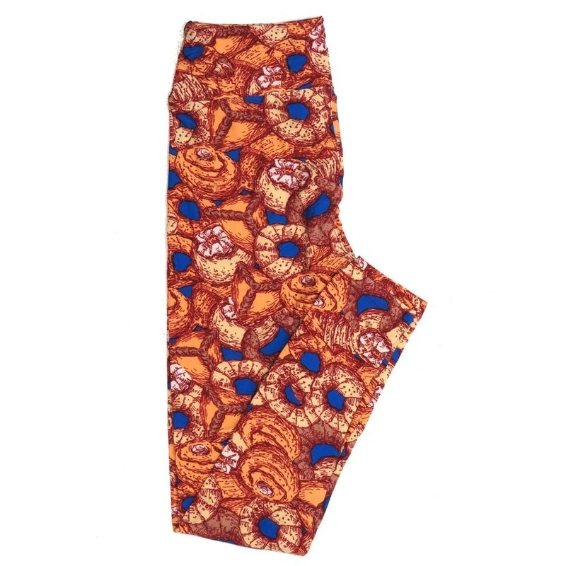 LuLaRoe One Size OS Bakery Donuts Turnovers Croissants Rolls Leggings fits Womens sizes 2-10  OS-4388-W