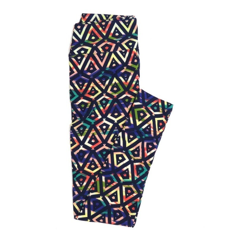 LuLaRoe One Size OS Dradle Rainbow Geometric Buttery Soft Womens Leggings fit Adult sizes 2-10  OS-4359-AV-2