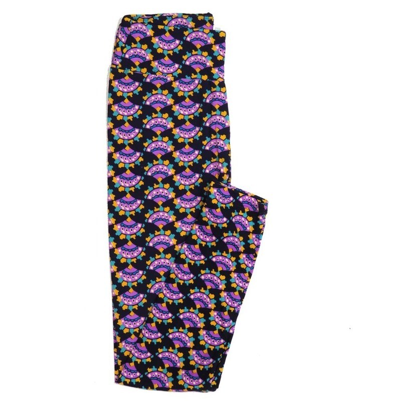 LuLaRoe One Size OS Floral Fans Buttery Soft Womens Leggings fit Adult sizes 2-10  OS-4360-AV