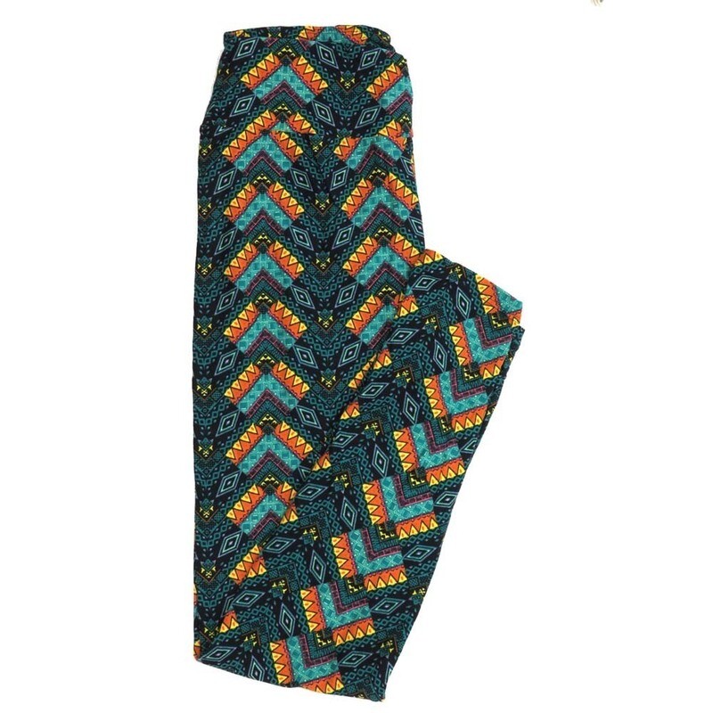 LuLaRoe One Size OS Southwestern Gods Eye Zig Zag Stripe Buttery Soft Womens Leggings fit Adult sizes 2-10  OS-4358-AD