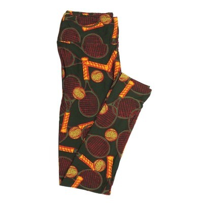 LuLaRoe One Size OS Tennis Raquets and Balls Buttery Soft Womens Leggings fit Adult sizes 2-10  OS-4360-AS