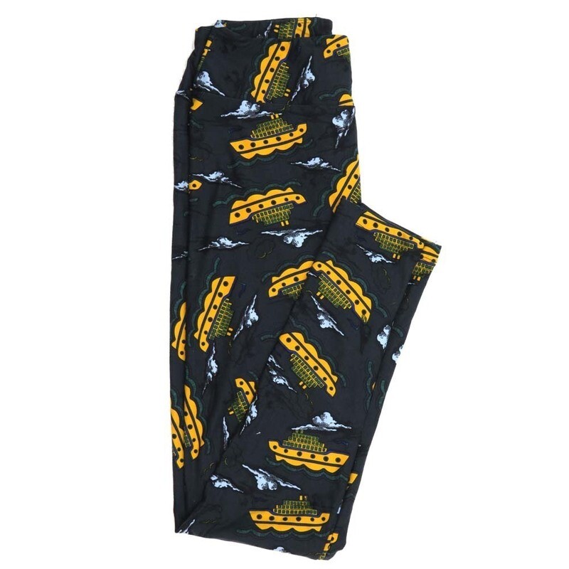 LuLaRoe One Size OS Steamboat Sailing Ship Buttery Soft Womens Leggings fit Adult sizes 2-10  OS-4358-AR