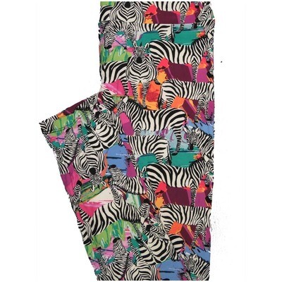 LuLaRoe One Size OS Zebras Black White Leggings (OS fits Adults 2-10)