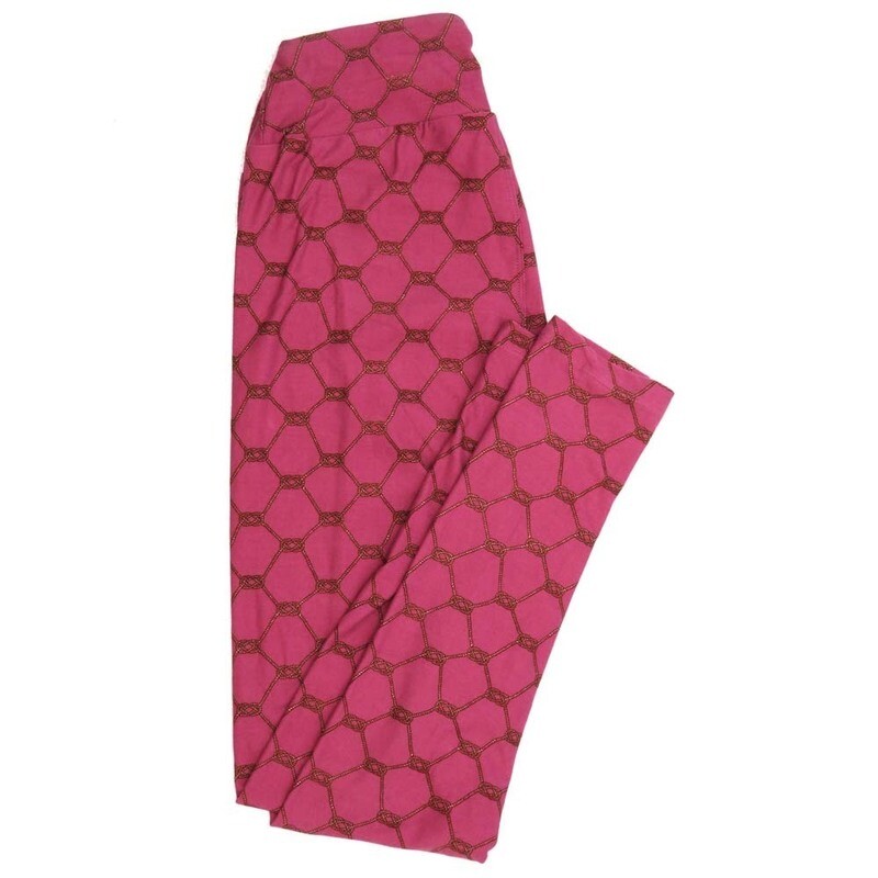 LuLaRoe One Size OS Love Rope Knots Valentines Pink Buttery Soft Womens Leggings fit Adult sizes 2-10  OS-4358-BL