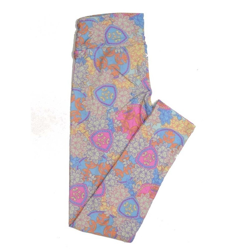 LuLaRoe One Size OS Mandalas Floral Buttery Soft Womens Leggings fit Adult sizes 2-10  OS-4361-AI-2