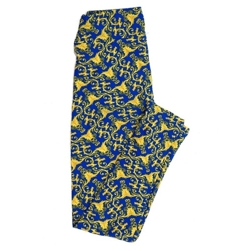 LuLaRoe One Size OS Ornate Stripe Leggings fits Womens sizes 2-10  OS-4388-Y