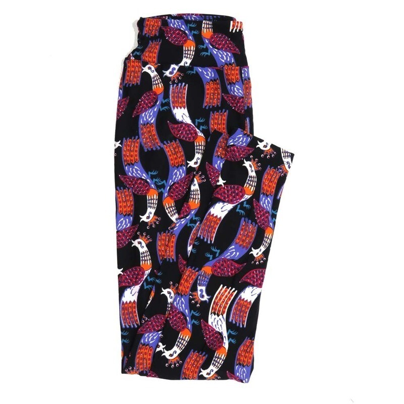 LuLaRoe One Size OS Peacocks Birds Buttery Soft Womens Leggings fit Adult sizes 2-10  OS-4357-AV