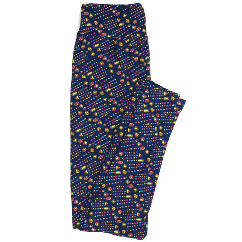 LuLaRoe One Size OS Rainbow Gems Jewels Diamonds Pyramids Buttery Soft Womens Leggings fit Adult sizes 2-10  OS-4358-AY