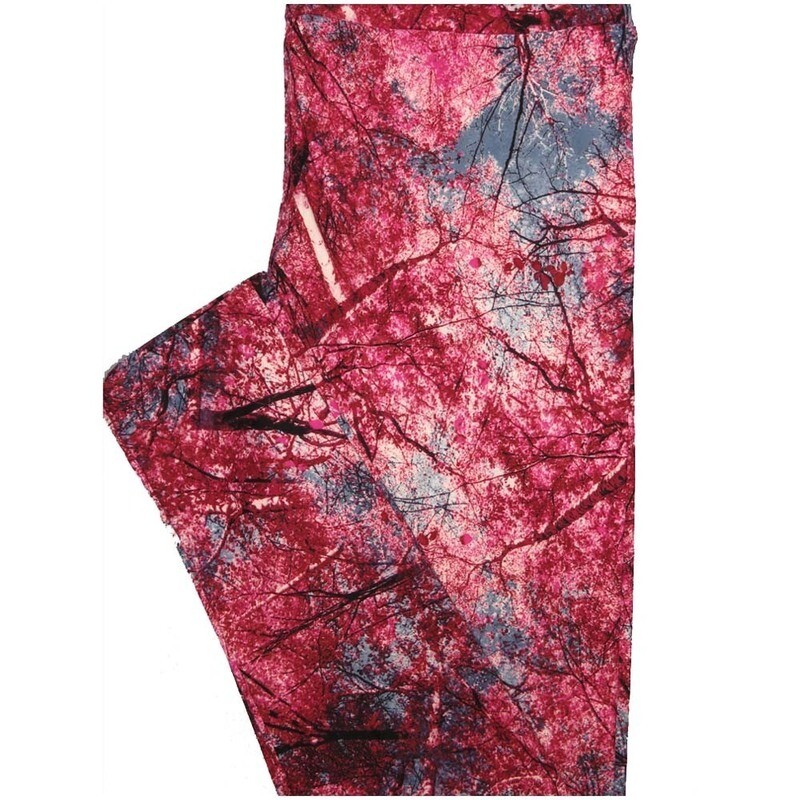 LuLaRoe One Size OS Birch Trees Scenery Sky Purple Blue Maroon Leggings (OS fits Adults 2-10)