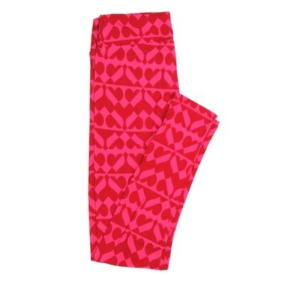 LuLaRoe One Size OS Two Tone Hearts Stripes Valentines Love Hearts Buttery Soft Womens Leggings fit Adult sizes 2-10  OS-4353-AX