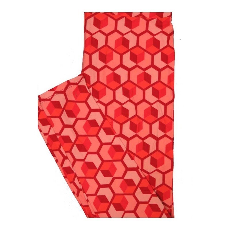 LuLaRoe One Size OS Valentines 3D Cube Hearts Leggings fits Women 2-10 LuLaRoe One Size OS Valentines 3D Cube Hearts Leggings fits Women 2-10