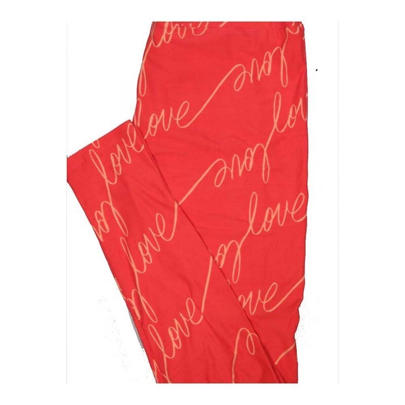 LuLaRoe One Size OS Valentines Cursive LOVE Leggings fits Women 2-10 LuLaRoe One Size OS Valentines Cursive LOVE Leggings fits Women 2-10