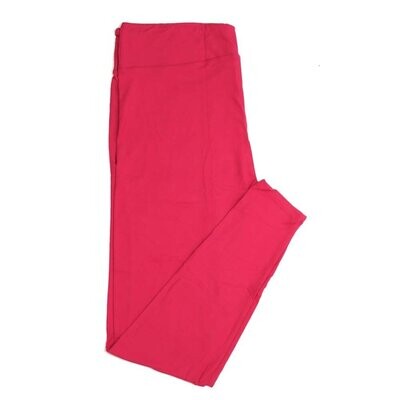 LuLaRoe One Size OS Solid Bright Pink Womens Leggings fits Adult sizes 2-10