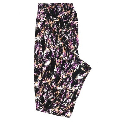 LuLaRoe TCTWO TC2 Batik Dye Abstract Geometric Black with Cream Purple and Blush Buttery Soft Leggings TC2 fits Adults 18+ 314727