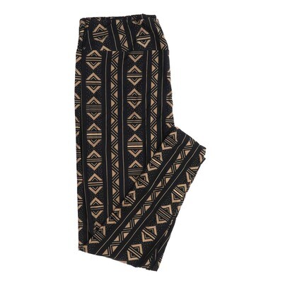 LuLaRoe TCTWO TC2 Stripe Verticle with Diamond Chevrons Black with Mauve Brown Polka Dots Buttery Soft Leggings TC2 fits Adults 18+ 259232
