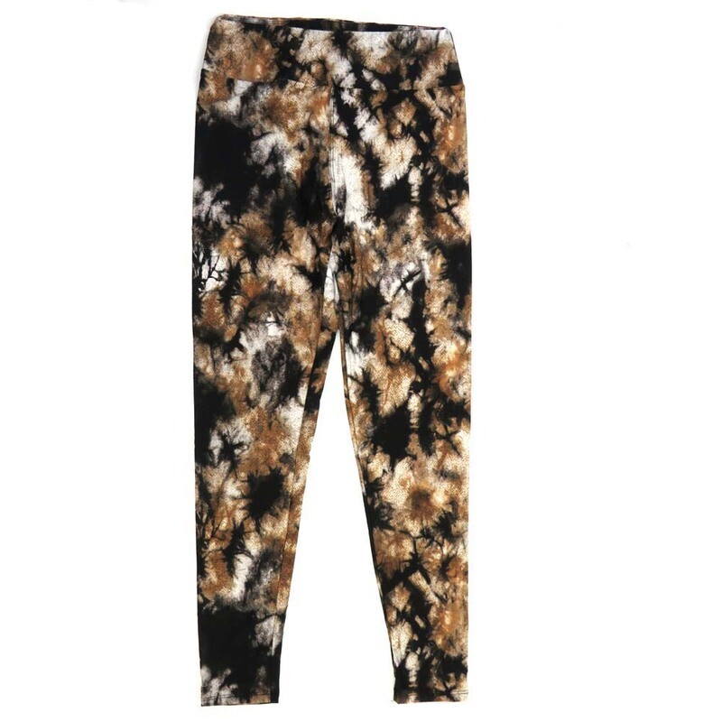 LuLaRoe One Size OS Muted Abstract Batik Tye Dye Black White and Brownish Biege Buttery Soft Leggings - OS fits Adults 2-10 173030 LuLaRoe One Size OS Muted Abstract Batik Tye Dye Black White and Brownish Biege Buttery Soft Leggings - OS fits Adults 2-10 173030
