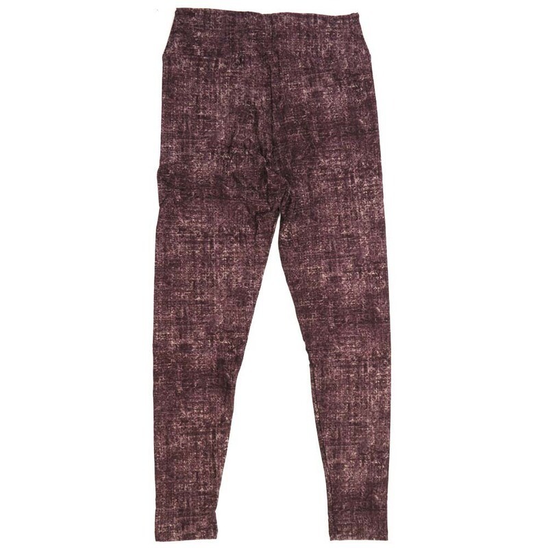 LuLaRoe One Size OS Cross Hatch Pattern Maroon and White Buttery Soft Leggings - OS fits Adults 2-10  324713
