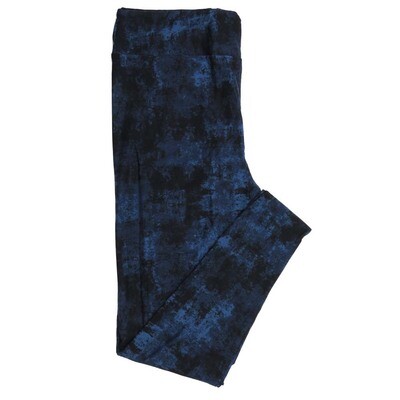 LuLaRoe One Size OS Muted Abstract Dark Batik Dye Black and Navy Buttery Soft Leggings - OS fits Adults 2-10  809284