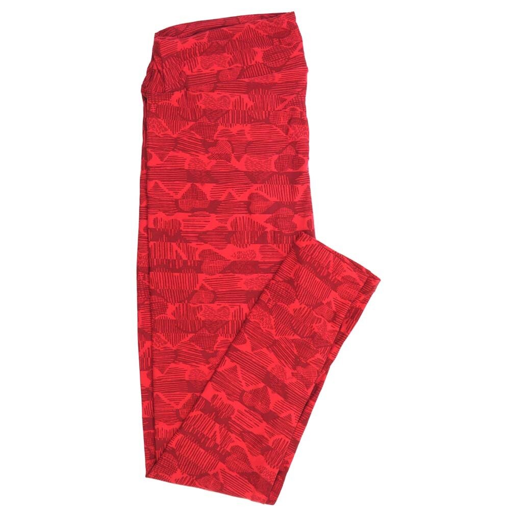 LuLaRoe Tall Curvy TC Valentines Striped Hearts on Stripes Red TC-7065-N Buttery Soft Leggings fits Adults 12-18