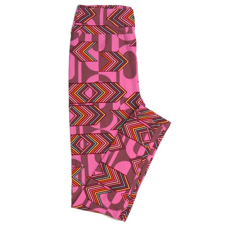 LuLaRoe One Size OS Chevrons Rainbow Geometric OS-4399-Y Buttery Soft Leggings fits Adults 2-10
