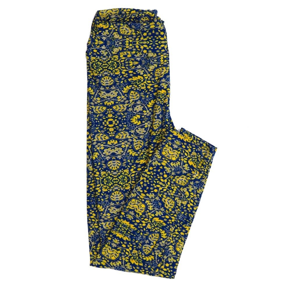 LuLaRoe One Size OS Mandalas Trippy Floral OS-4398-ZM Buttery Soft Leggings fits Adults 2-10