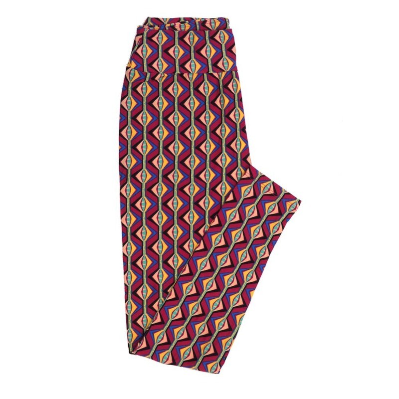 LuLaRoe One Size OS 70s Trippy Gods Eye Stripe OS-4398-M Buttery Soft Leggings fits Adults 2-10